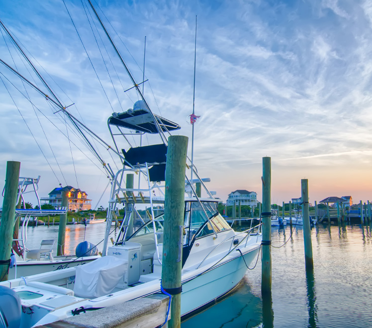 Charter boat in the pier